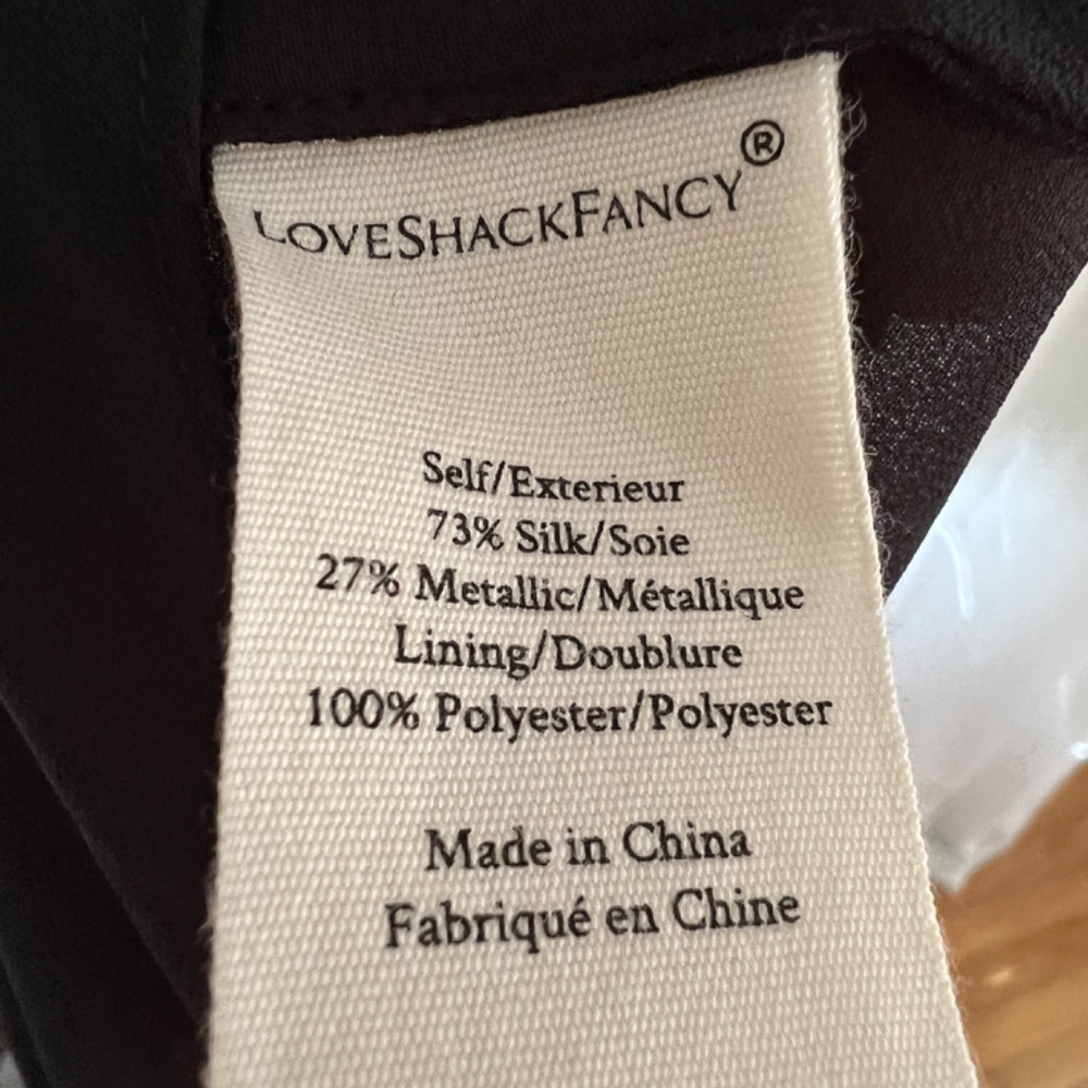 LoveShackFancy Metallic Gold and Black Long Sleeve Maxi Dress - Picture 6 of 12